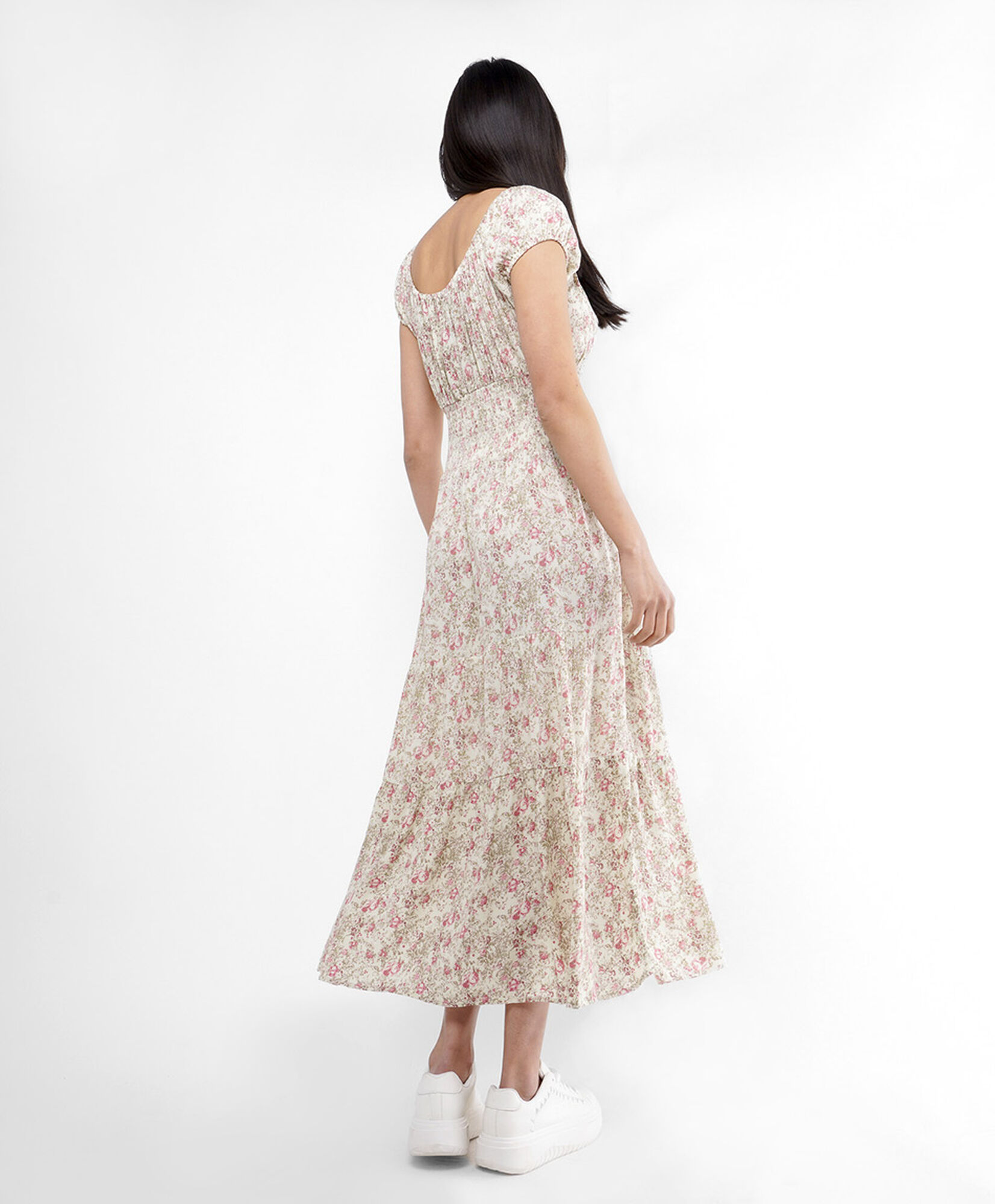 Vestido mujer texturizado flores Vestido mujer texturizado flores