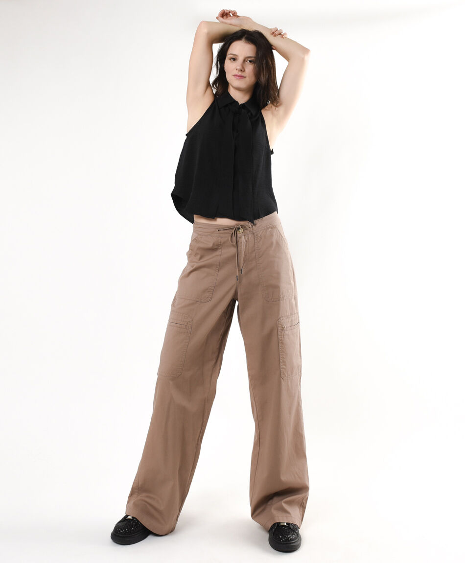 Pantalón mujer cargo lazo