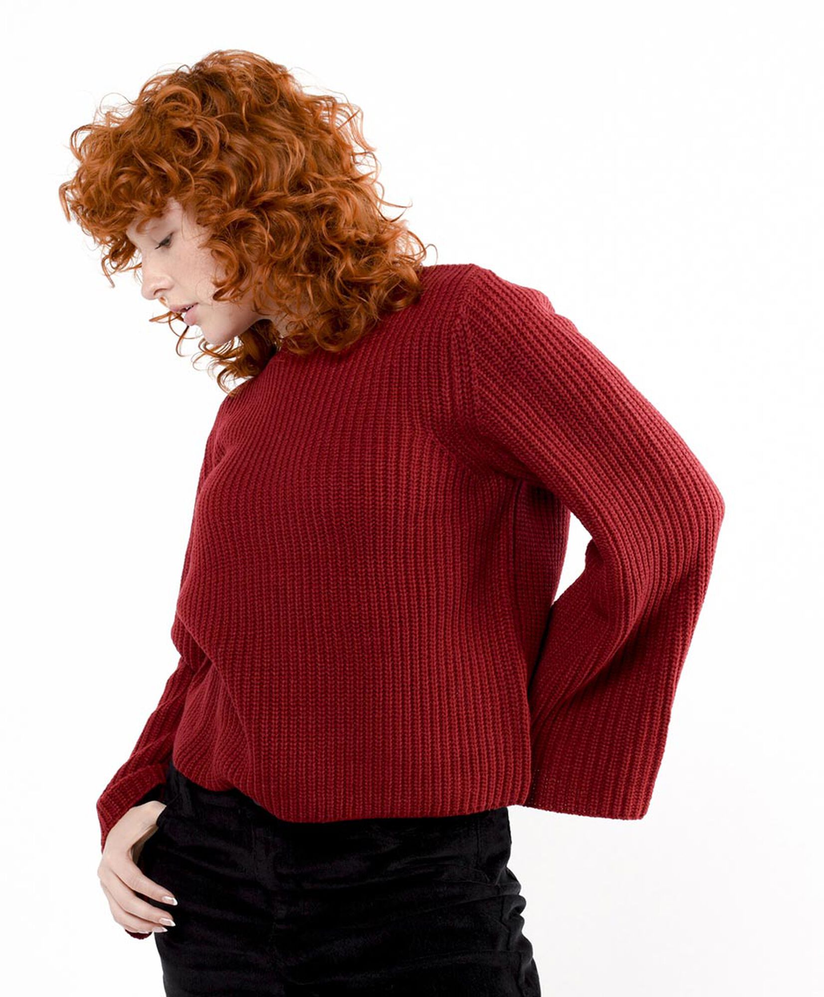 Sweater mujer punto inglés rojo Sweater mujer punto inglés rojo