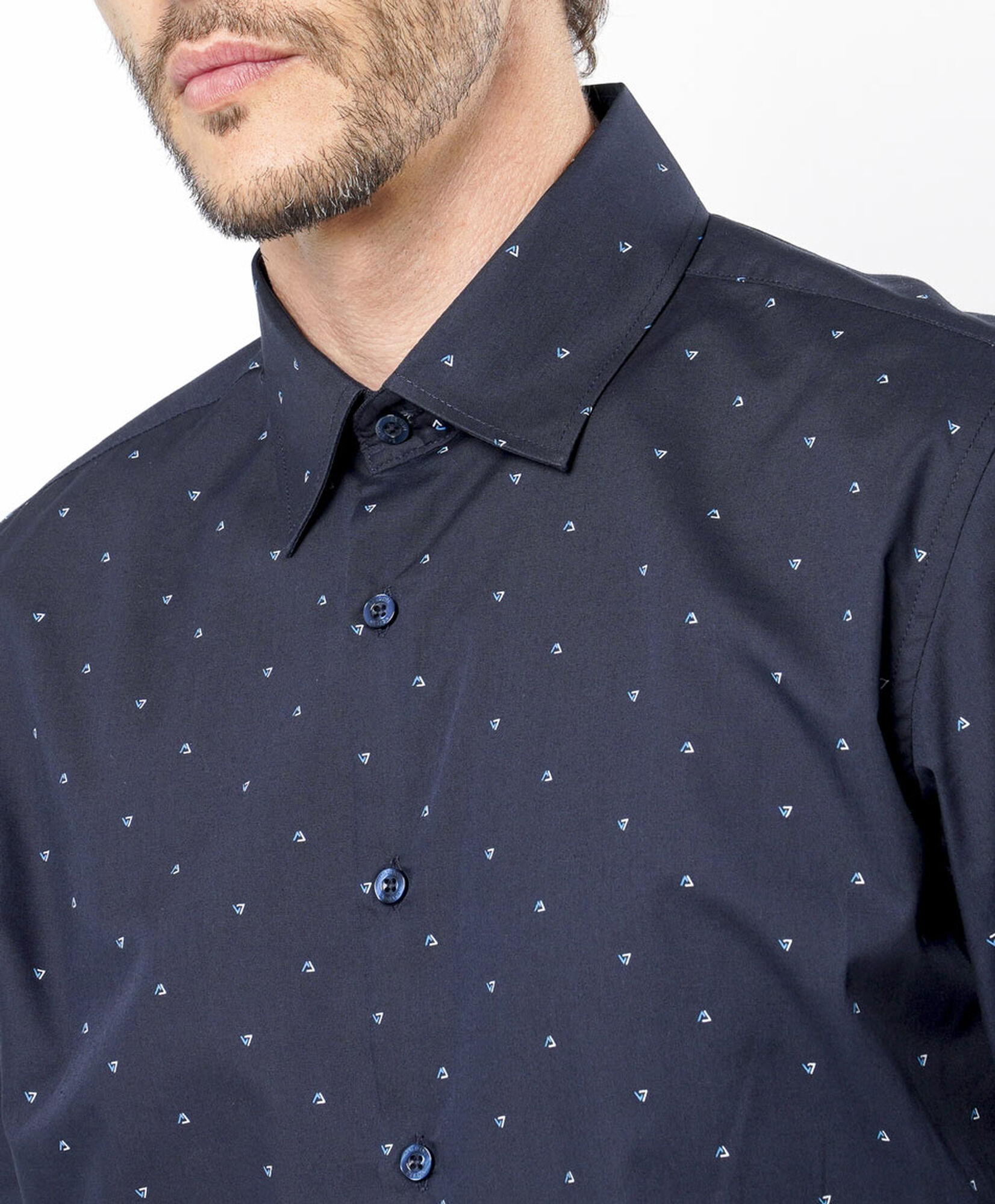 Camisa hombre triángulos azul Camisa hombre triángulos azul