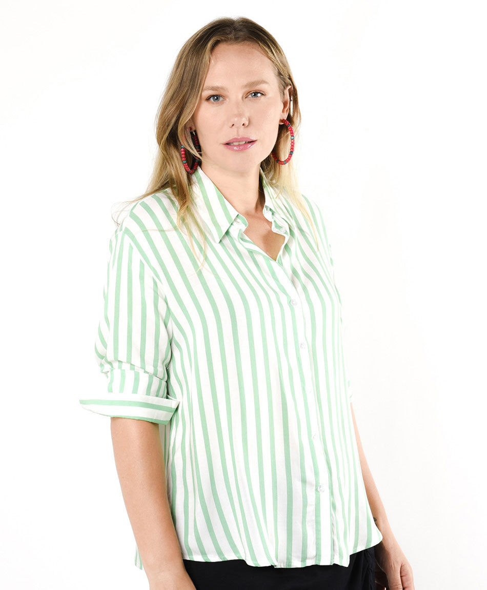 Blusa mujer rayas verdes
