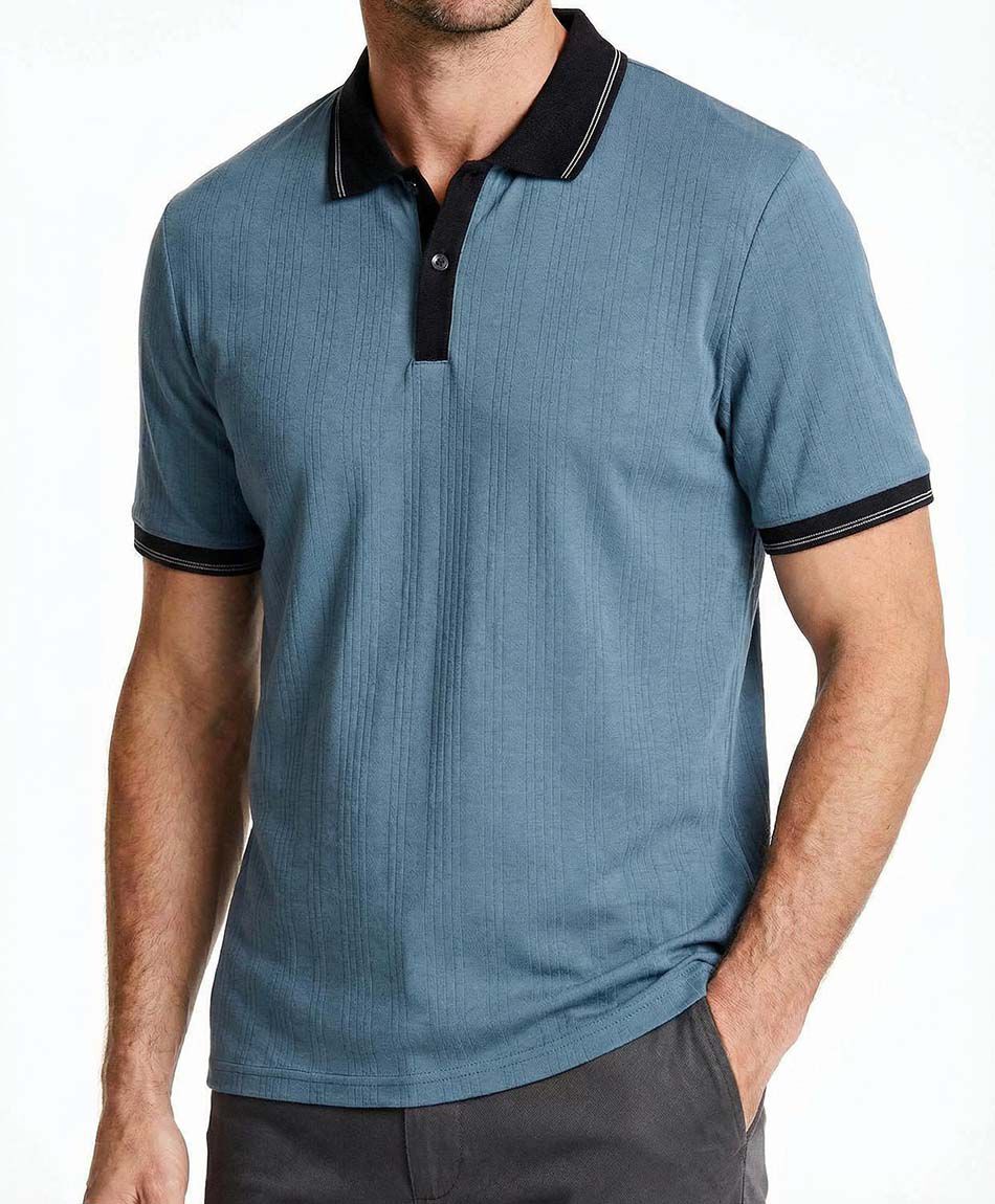 Polera hombre cuello polo blue