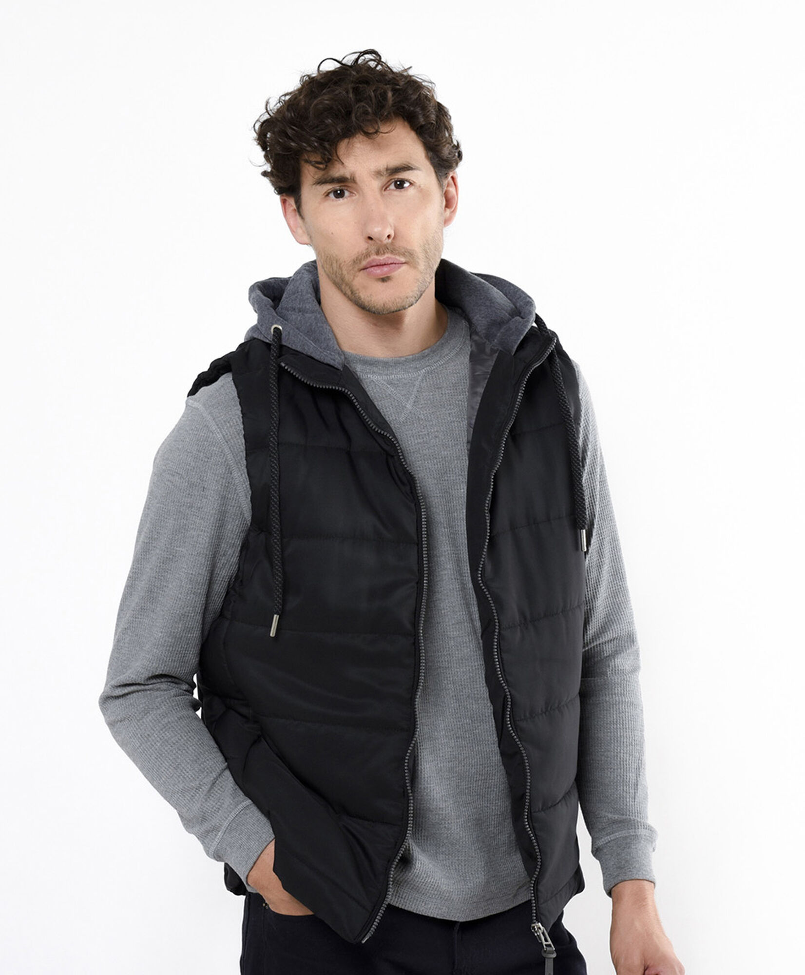 Chaqueta hombre gorro sin mangas Chaqueta hombre gorro sin mangas