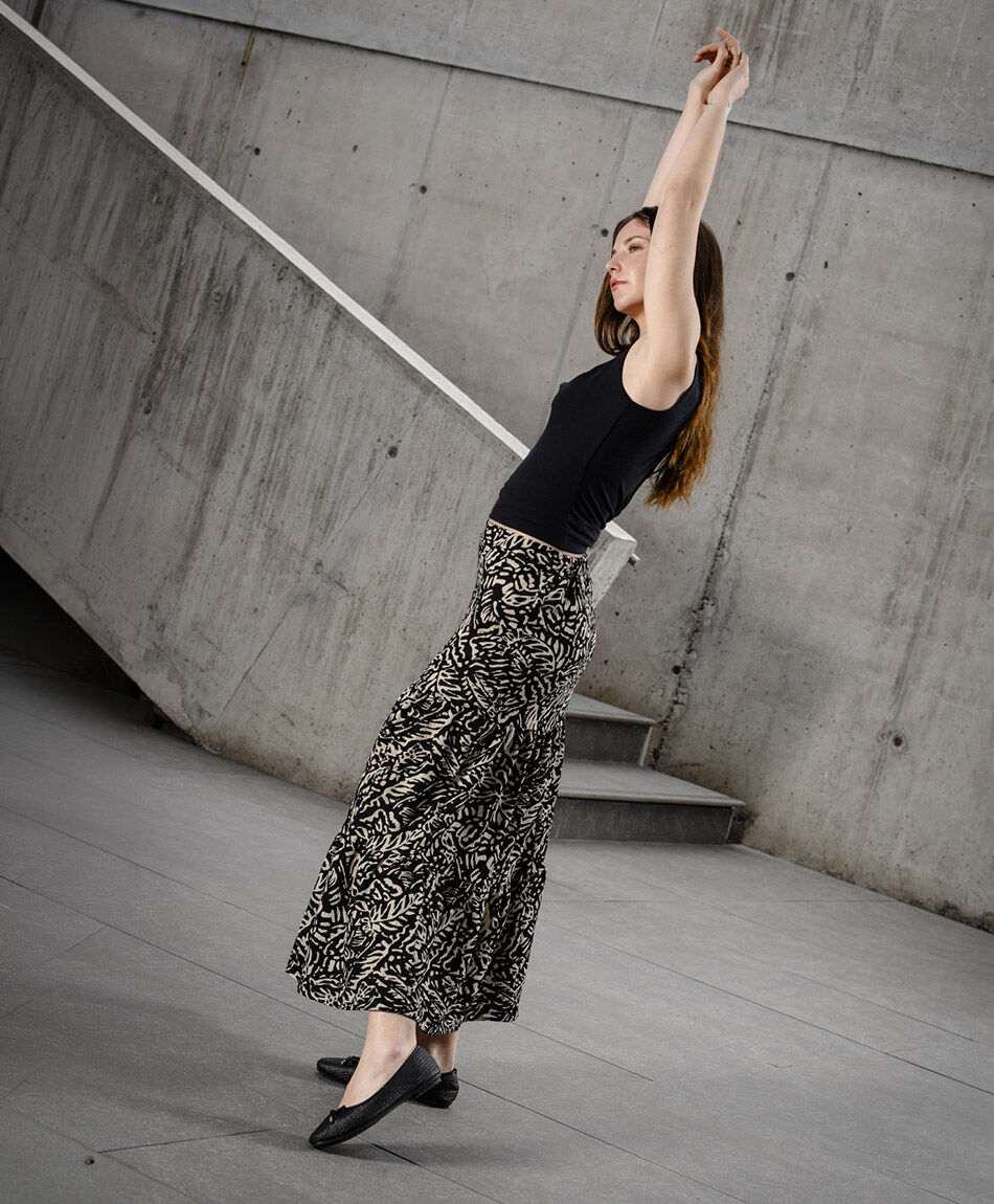 Falda mujer estampada maxi