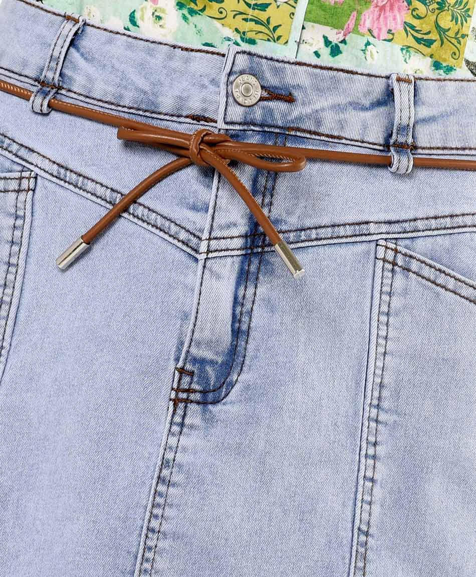 Mini falda mujer denim lazo