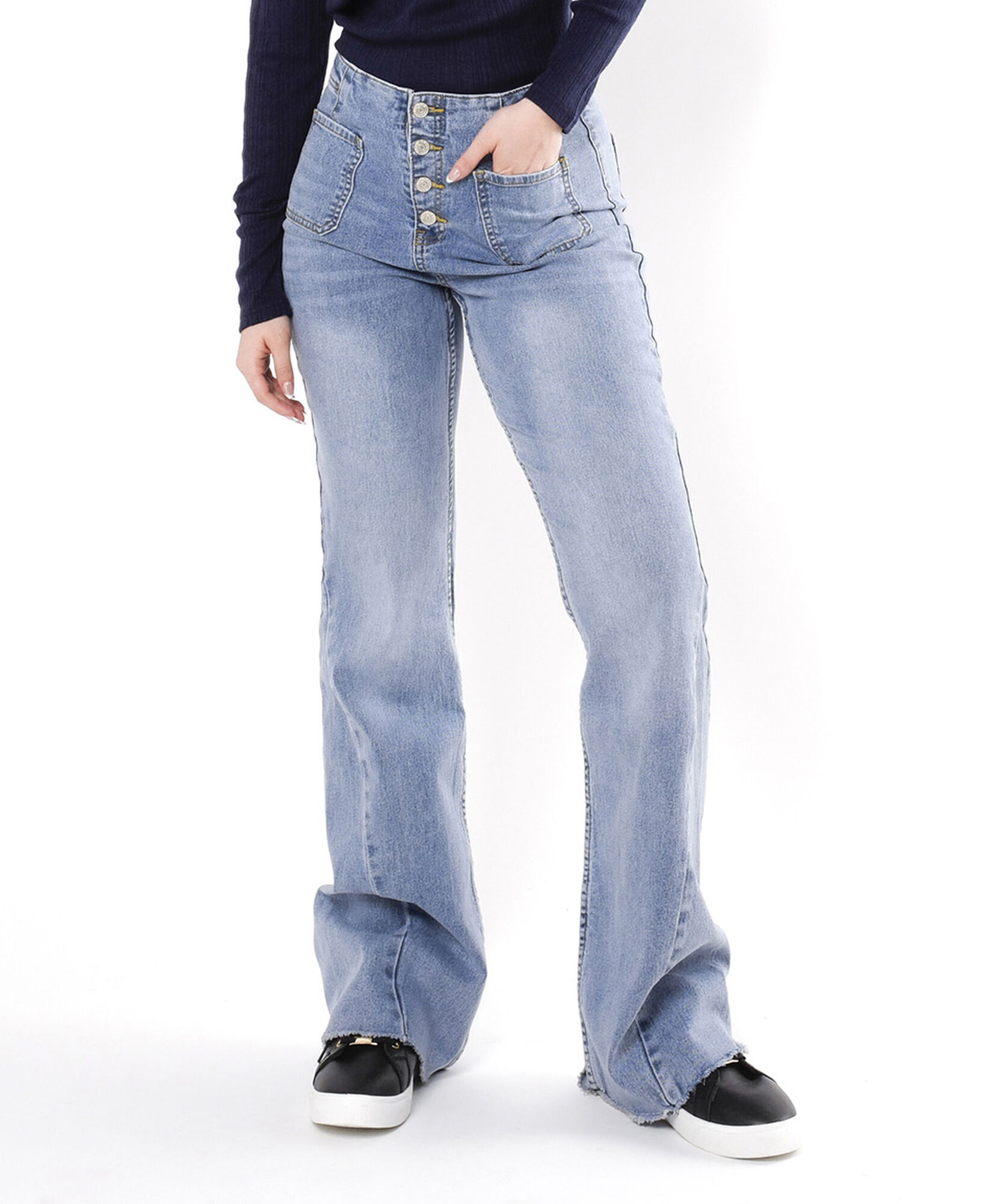 Jeans mujer botones flare Jeans mujer botones flare
