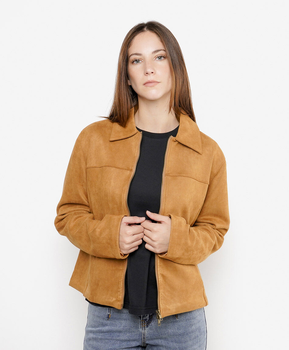 Chaqueta mujer suede cierre