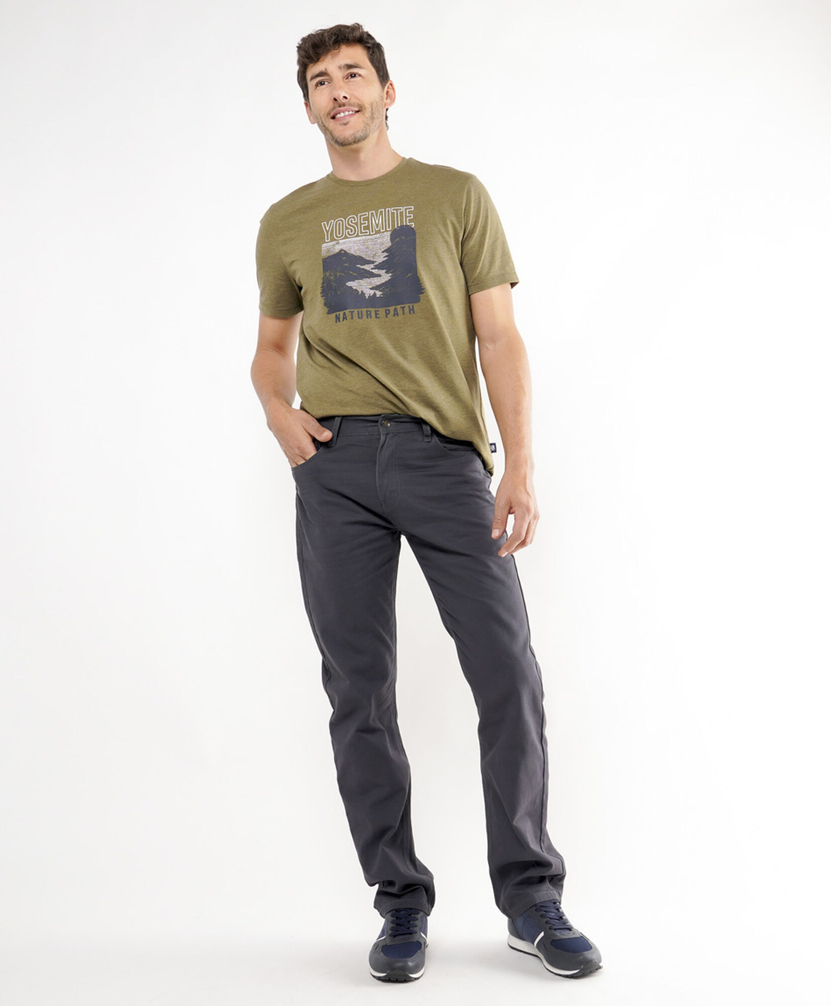 Pantalón hombre básico gris oscuro Pantalón hombre básico gris oscuro