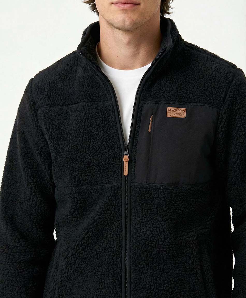 Chaqueta deportiva hombre sherpa negro
