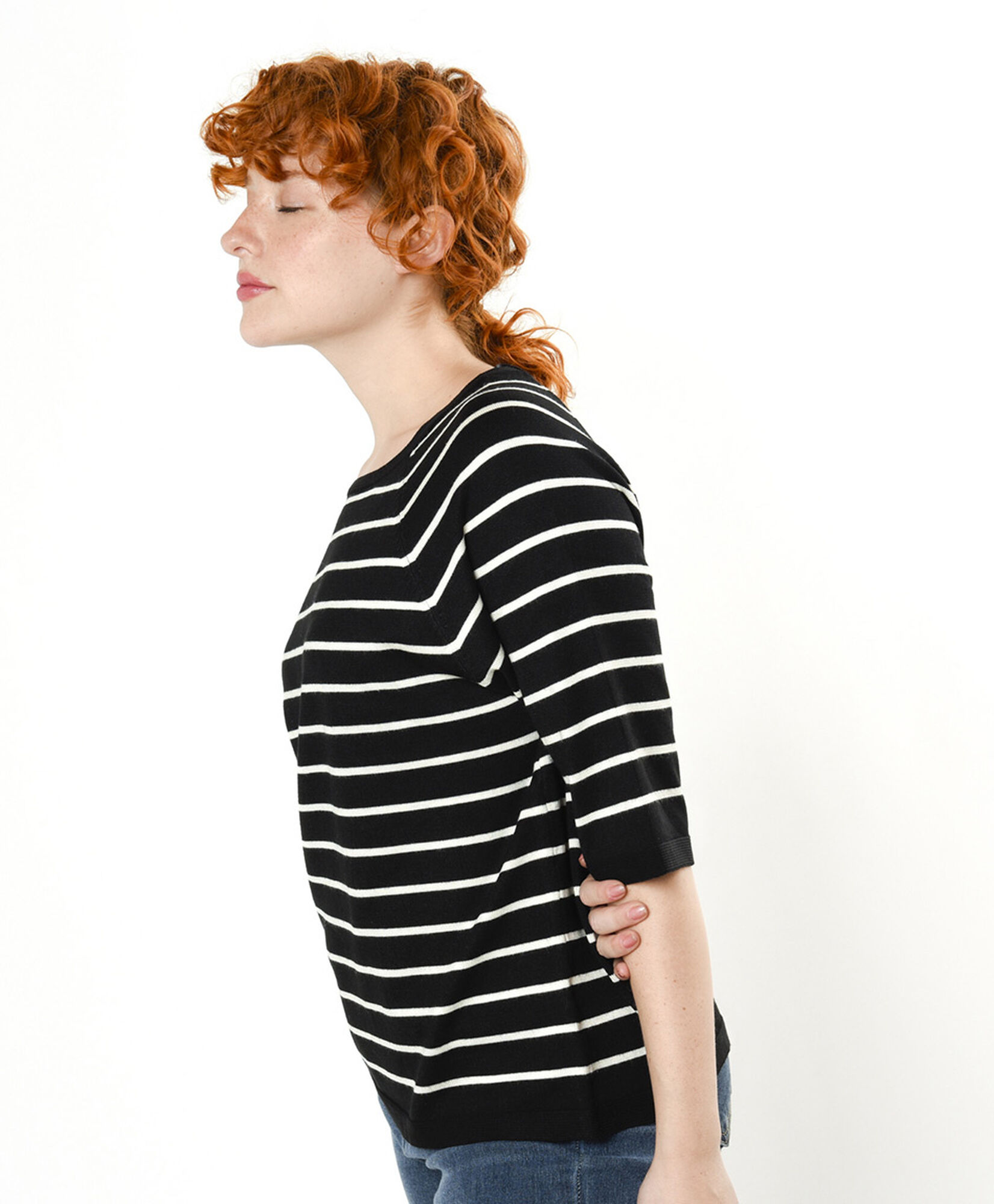Sweater mujer líneas manga corta Sweater mujer líneas manga corta