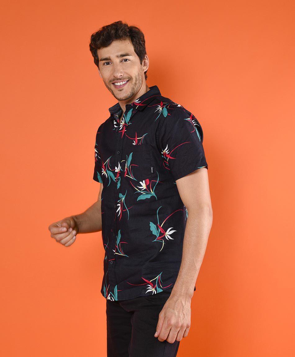 Camisa estampada manga corta