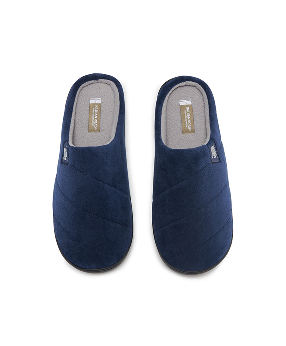 Pantufla hombre acolchada azul