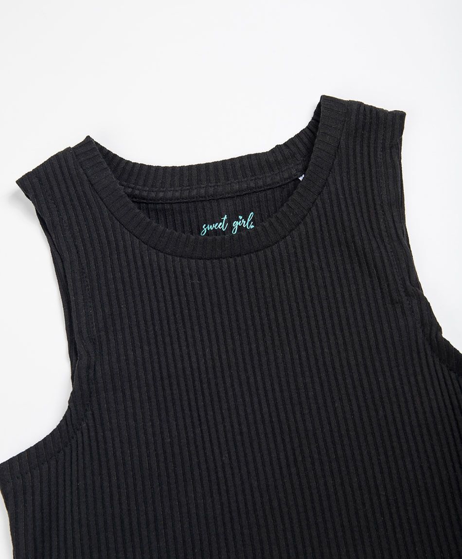 Polera ni&ntilde;a negra sin mangas