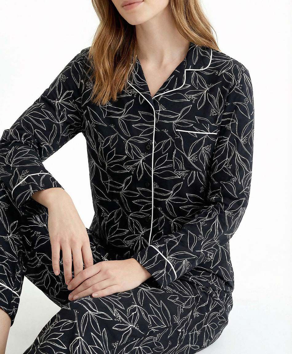 Pijama mujer camisero black