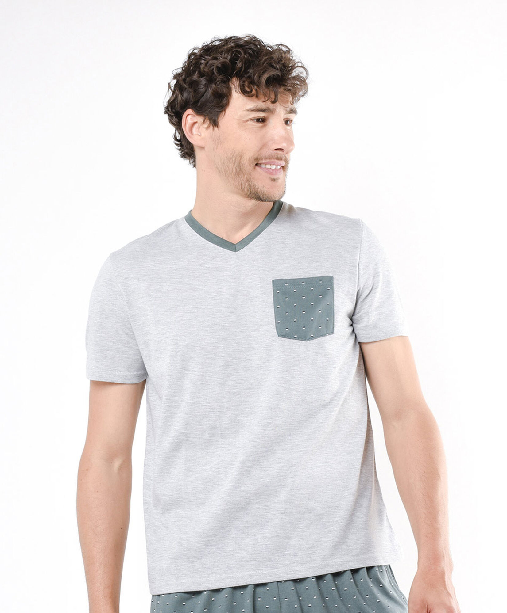 Pijama hombre verde puntitos Pijama hombre verde puntitos