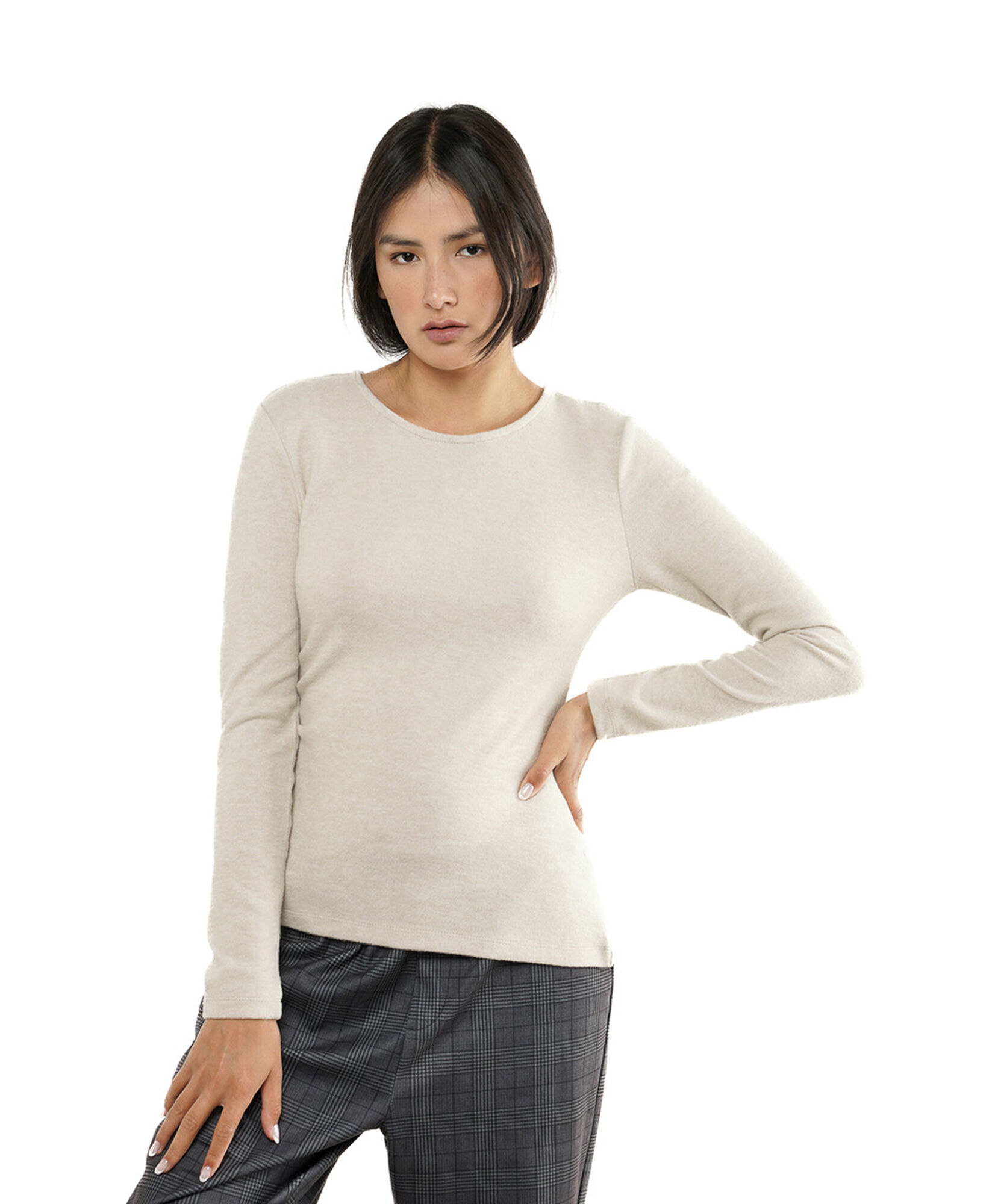 Sweater mujer liso beige Sweater mujer liso beige