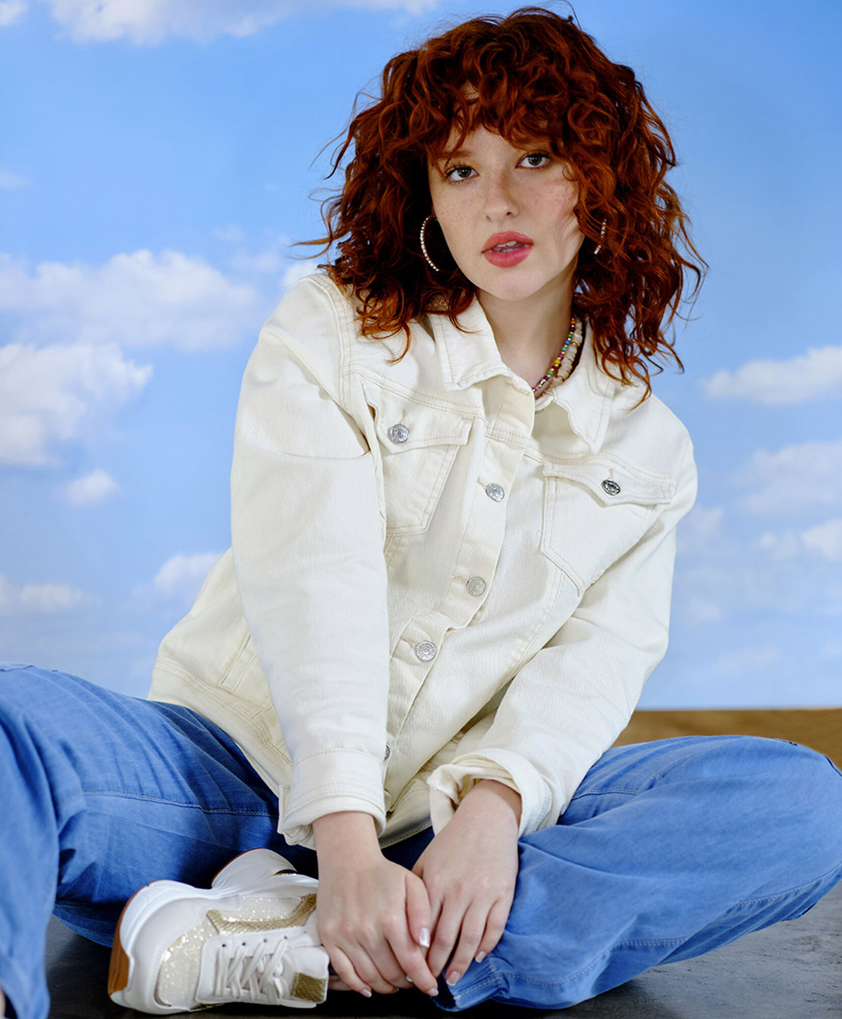 Chaqueta mujer denim beige Chaqueta mujer denim beige