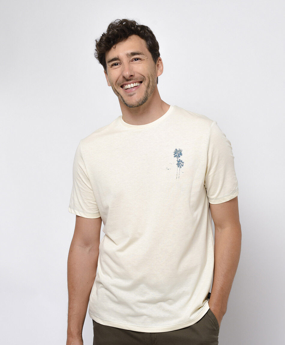 Polera hombre doble estampado palmers