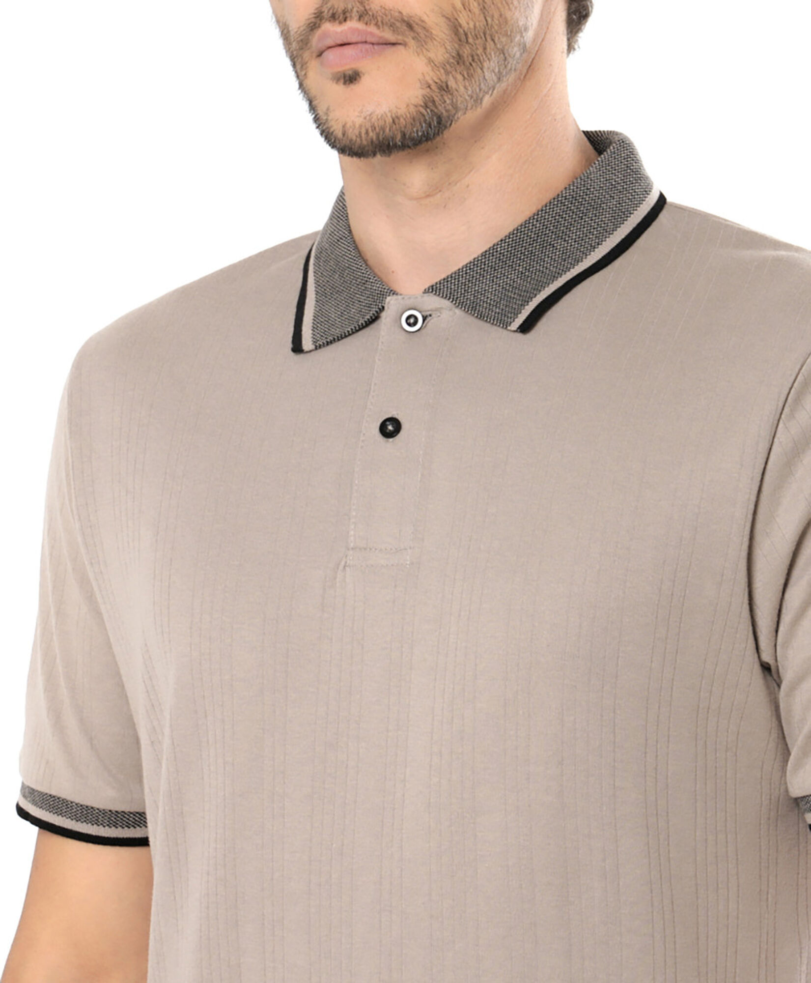 Polera hombre bicolor cuello piqué Polera hombre bicolor cuello piqué