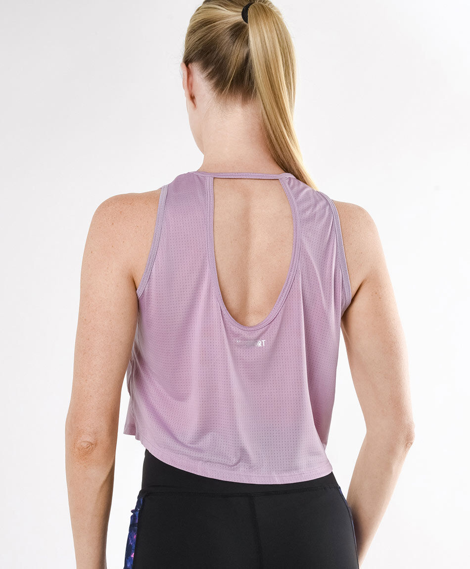 Polera deportiva mujer crop sin mangas