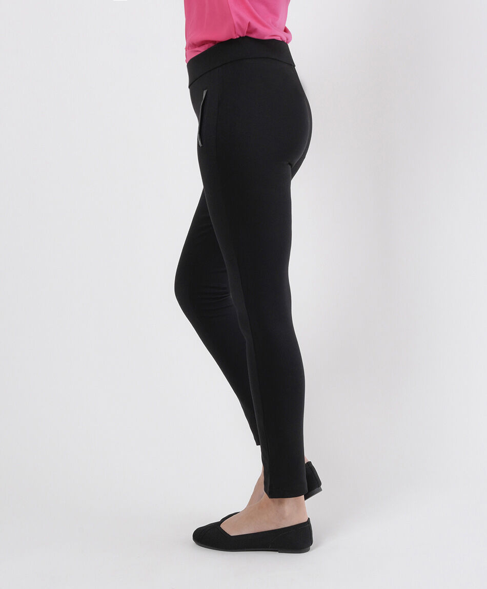 Leggins mujer detalle cuerina tiro alto