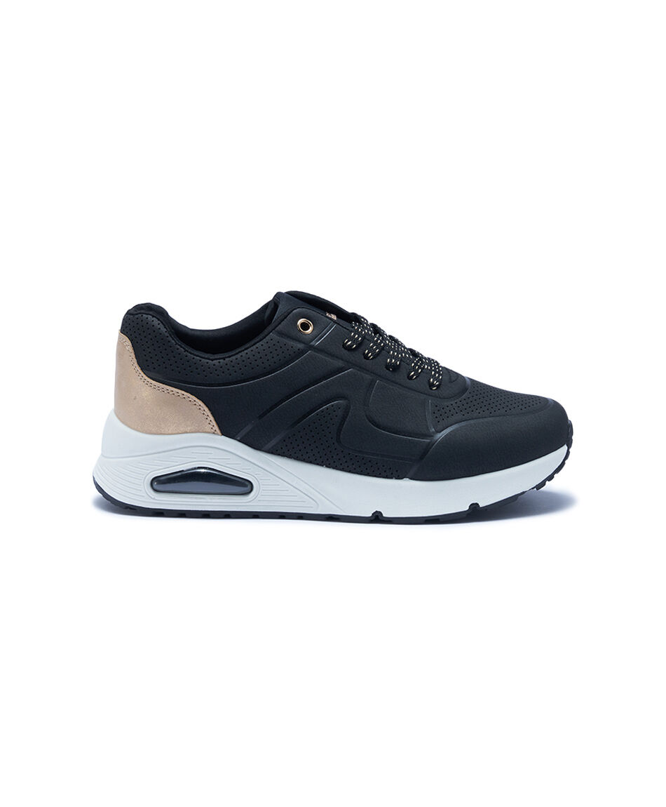 Zapatilla mujer detalles dorados