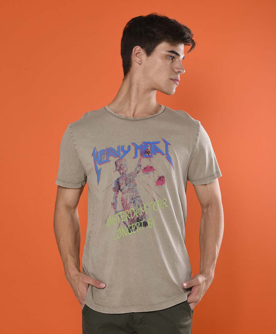 Polera manga corta cuello redondo