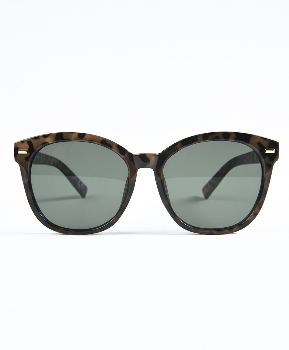 Lentes mujer redondos animal print protecci&oacute;n uv