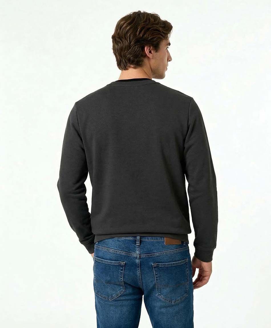 Poler&oacute;n hombre cuello redondo black