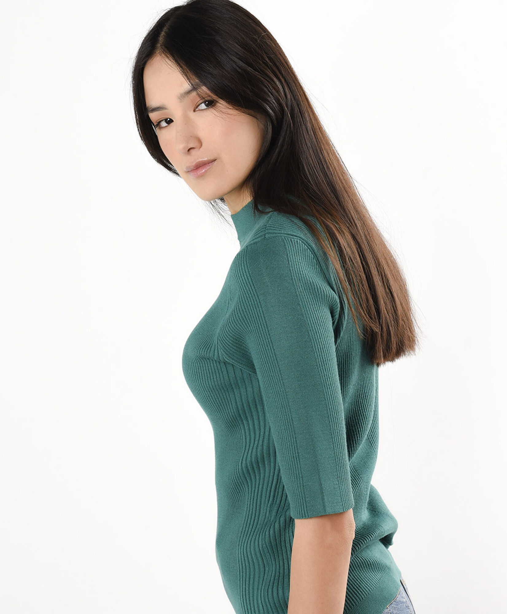 Sweater mujer acanalado media manga Sweater mujer acanalado media manga
