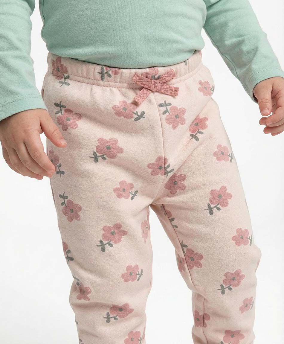 Pantal&oacute;n de buzo beb&eacute; floreado