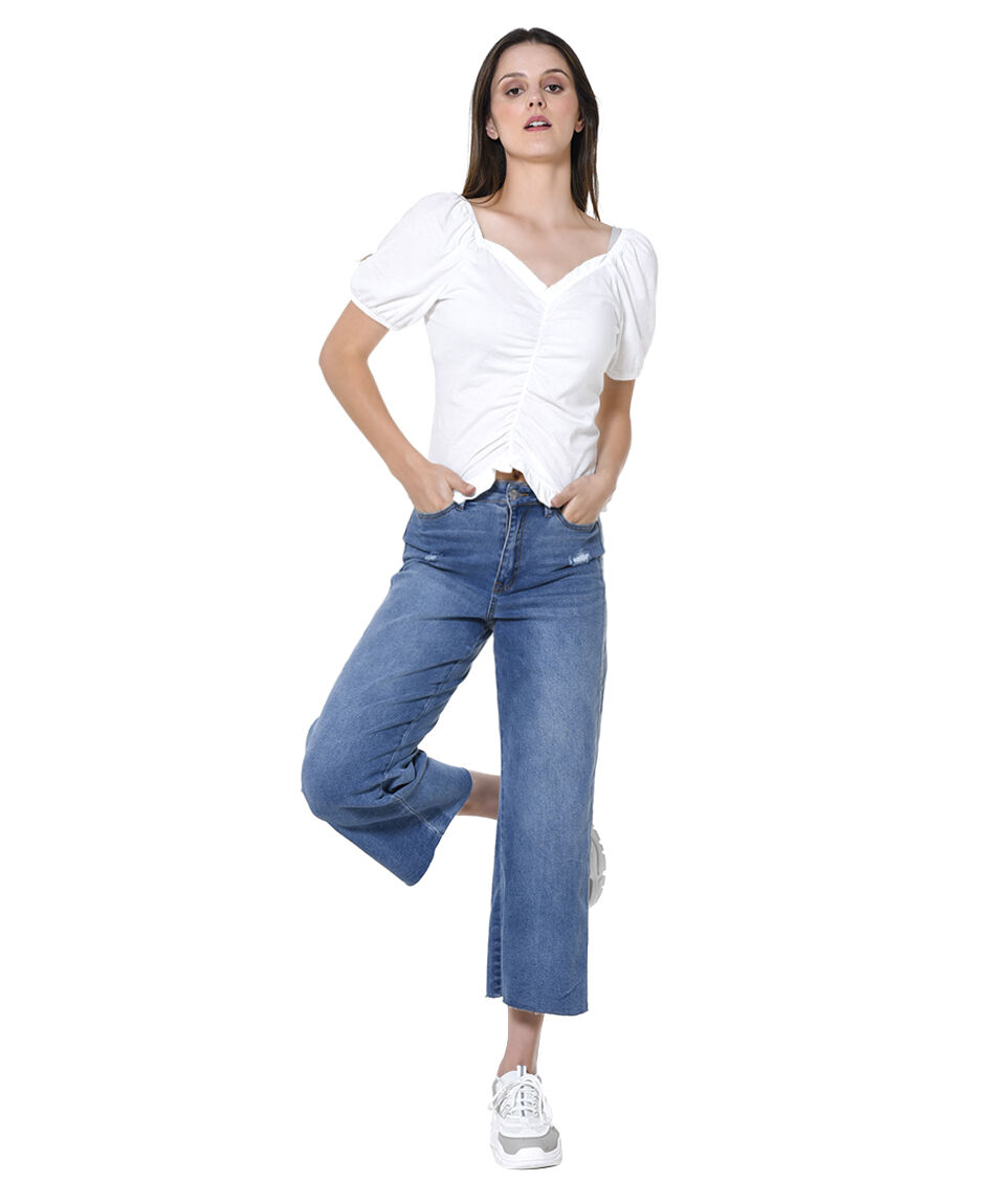 Jeans flare culotte