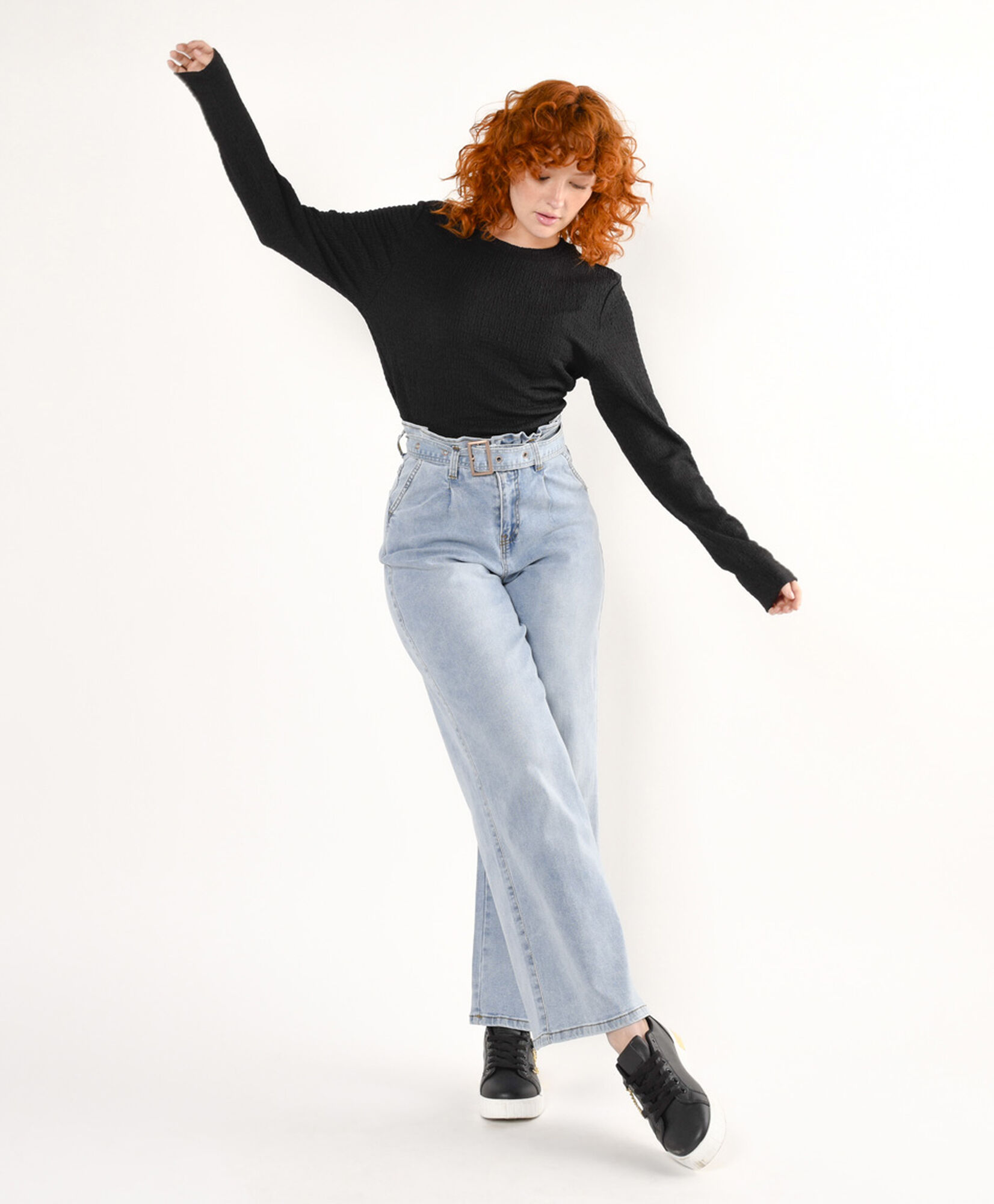 Jeans mujer cinturón wide Jeans mujer cinturón wide