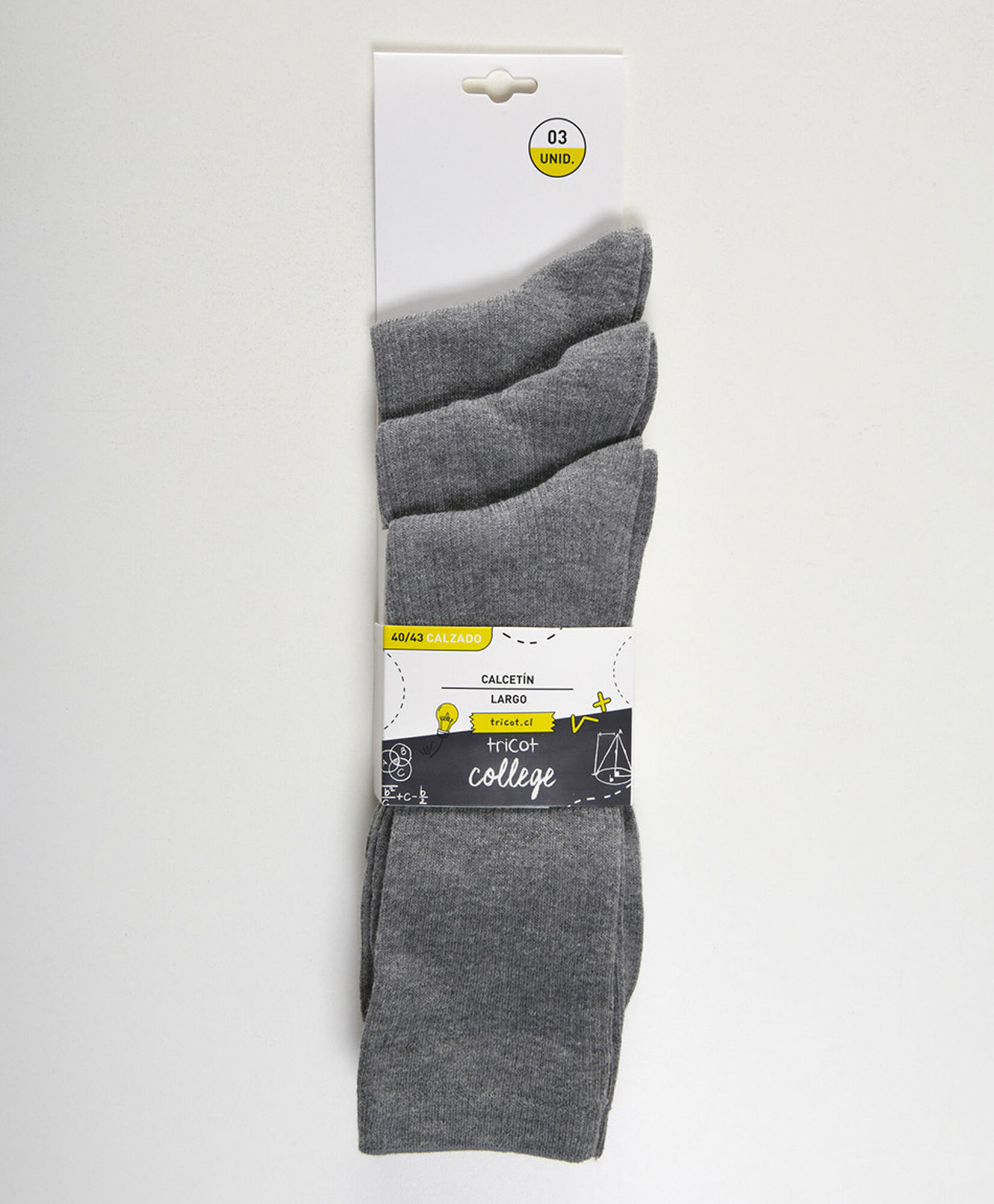 Pack 3 calcetines escolares largos líneas gris Pack 3 calcetines escolares largos líneas gris