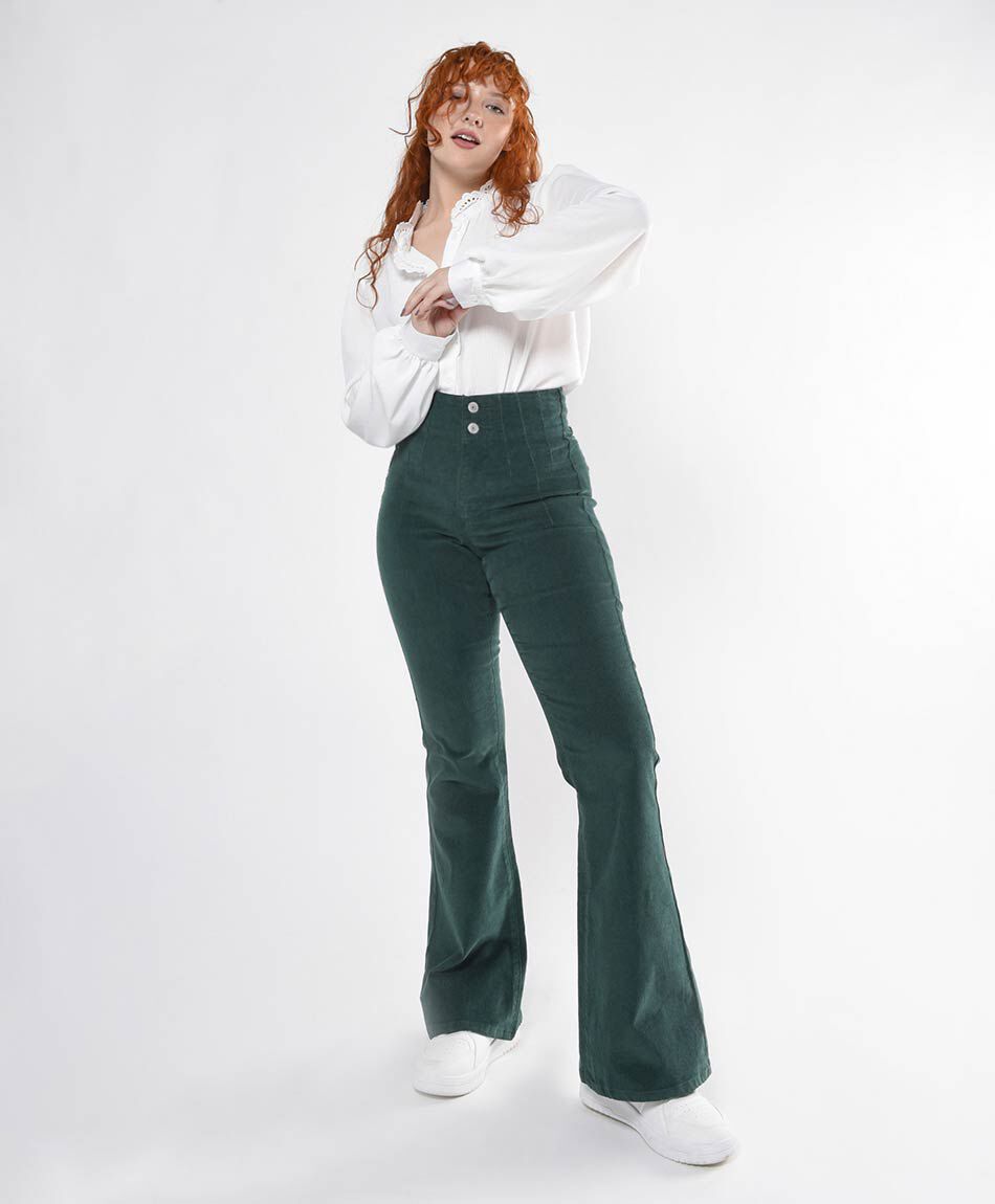 Pantal&oacute;n mujer corderoy flare