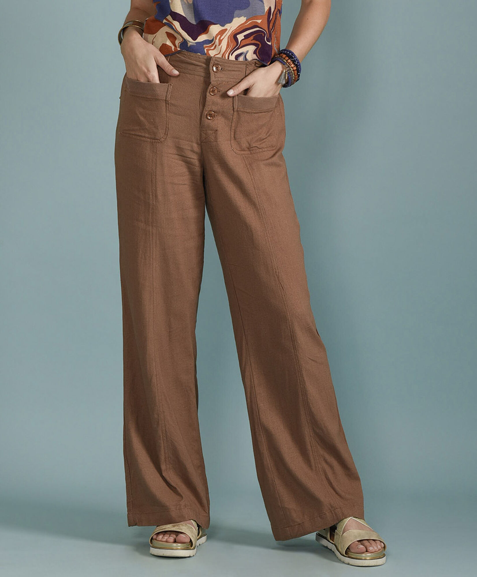 Pantalon lino tejido Pantalon lino tejido
