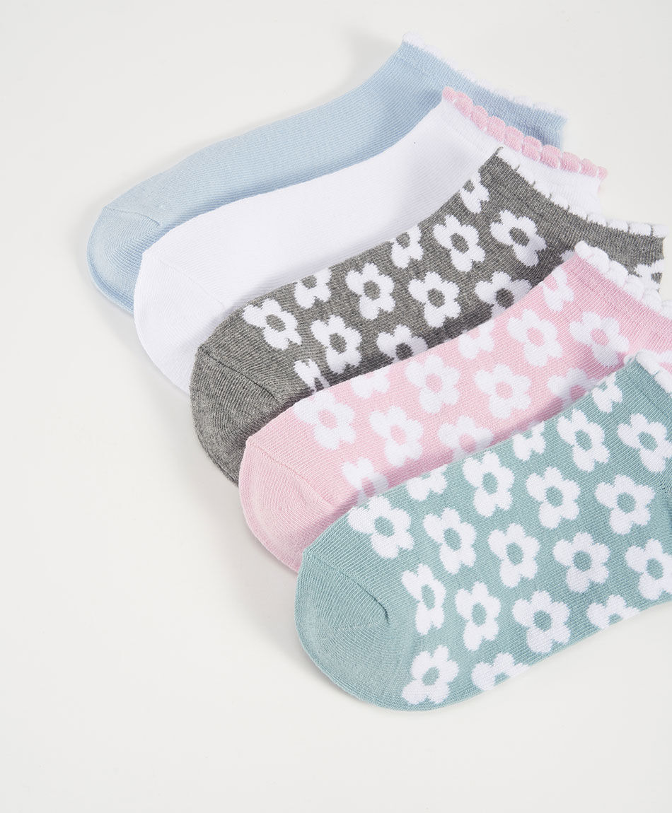Pack 5 calcetines mujer floreados