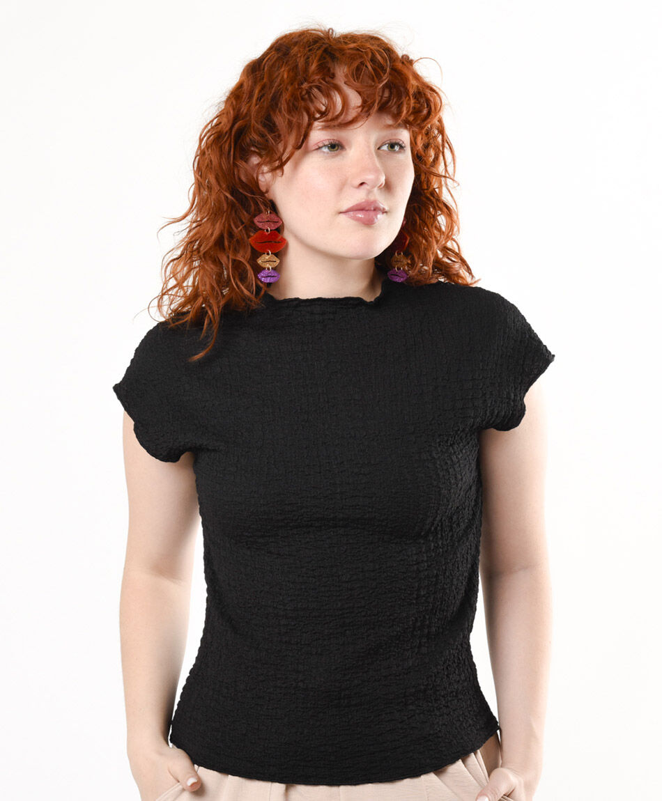 Polera mujer corrugada