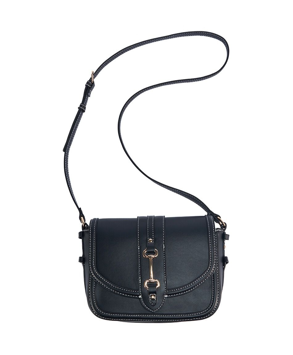 Bandolera mujer negro mate