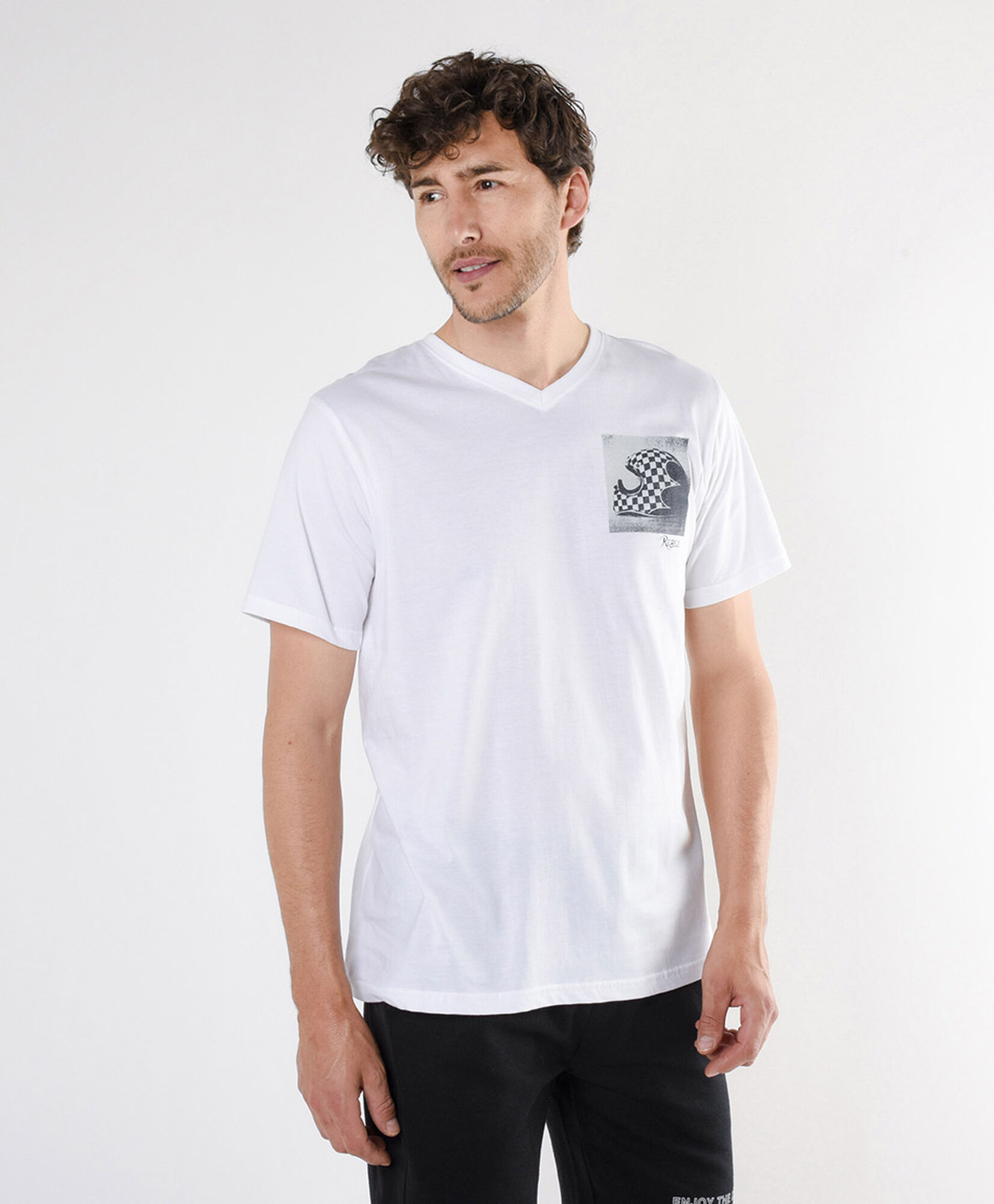 Polera hombre doble estampado casco Polera hombre doble estampado casco