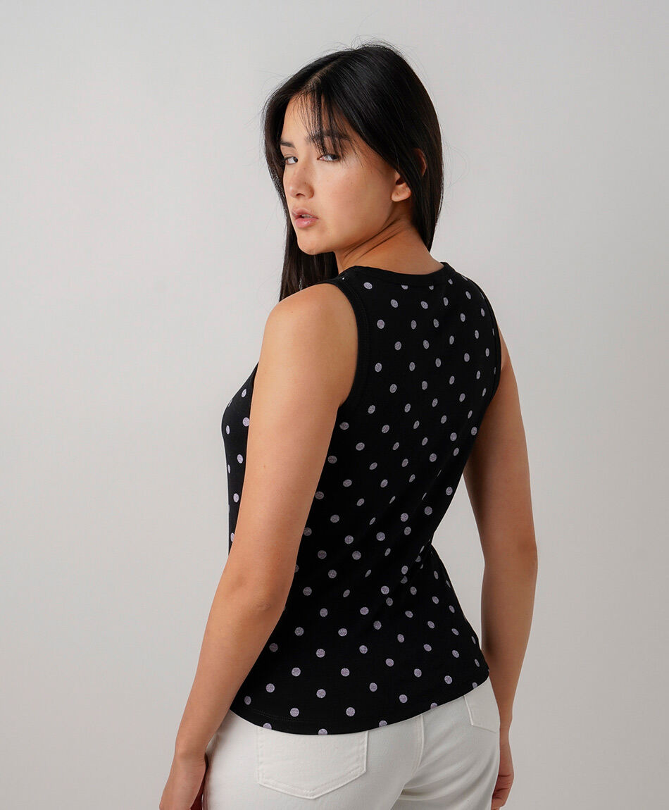 Polera mujer top lunares