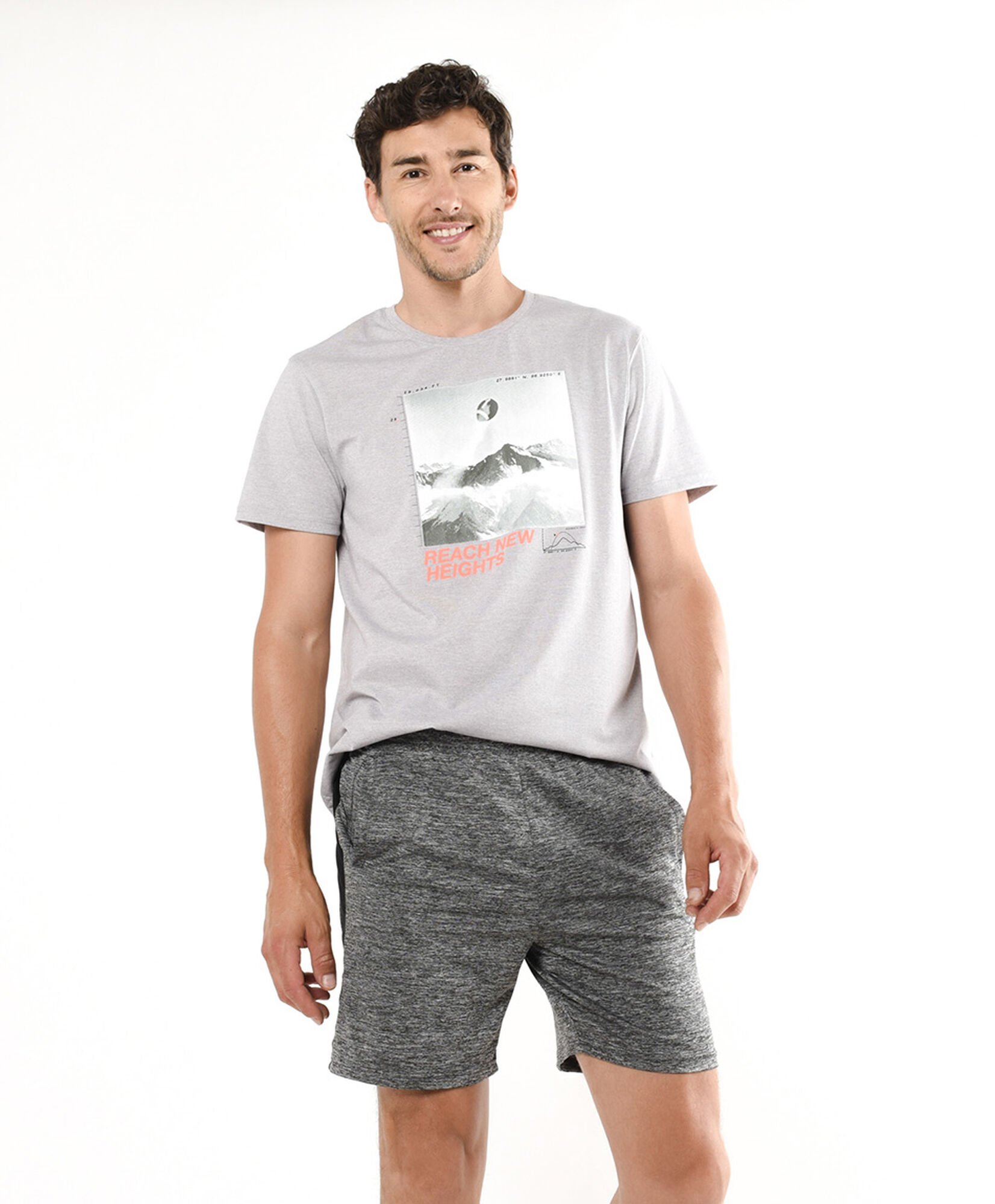 Short deportivo hombre gris jaspeado Short deportivo hombre gris jaspeado