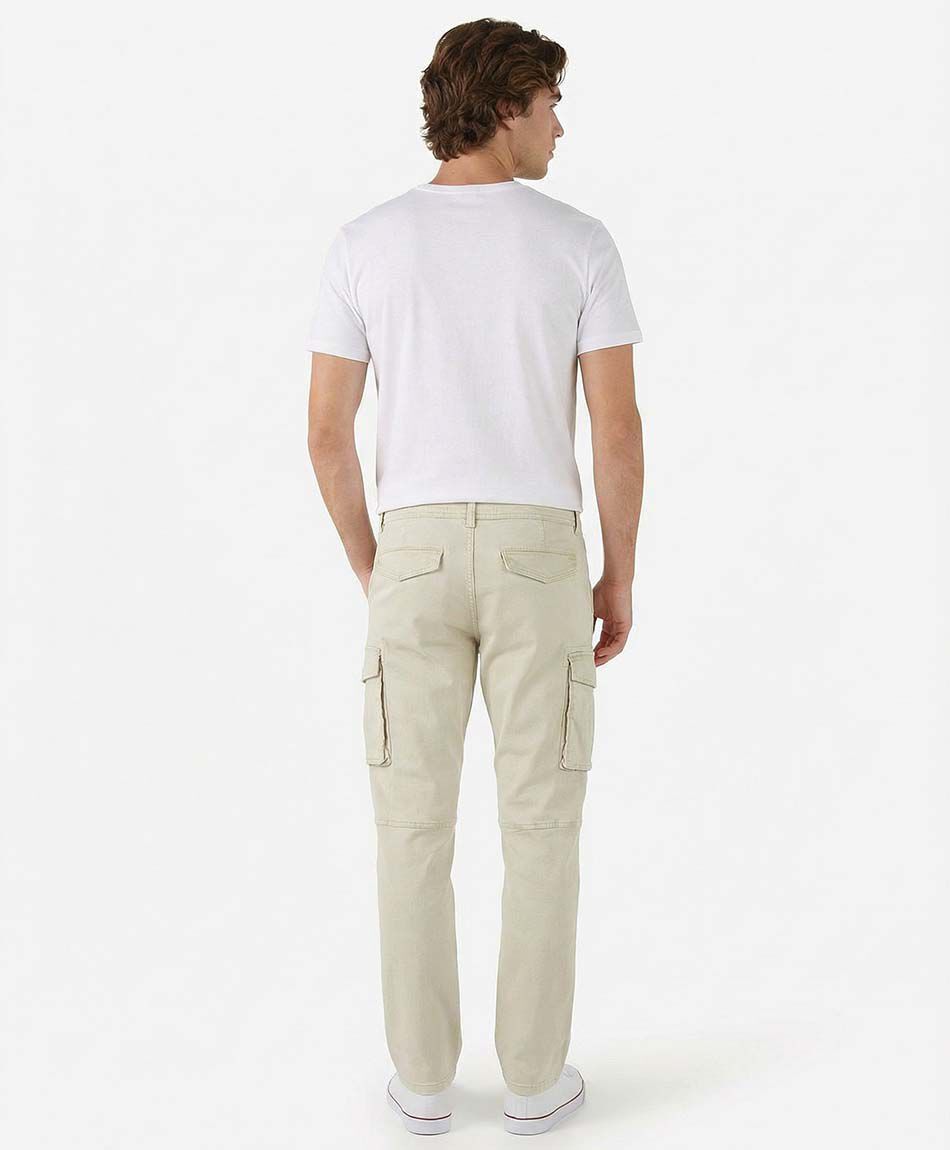 Pantal&oacute;n hombre liso cargo