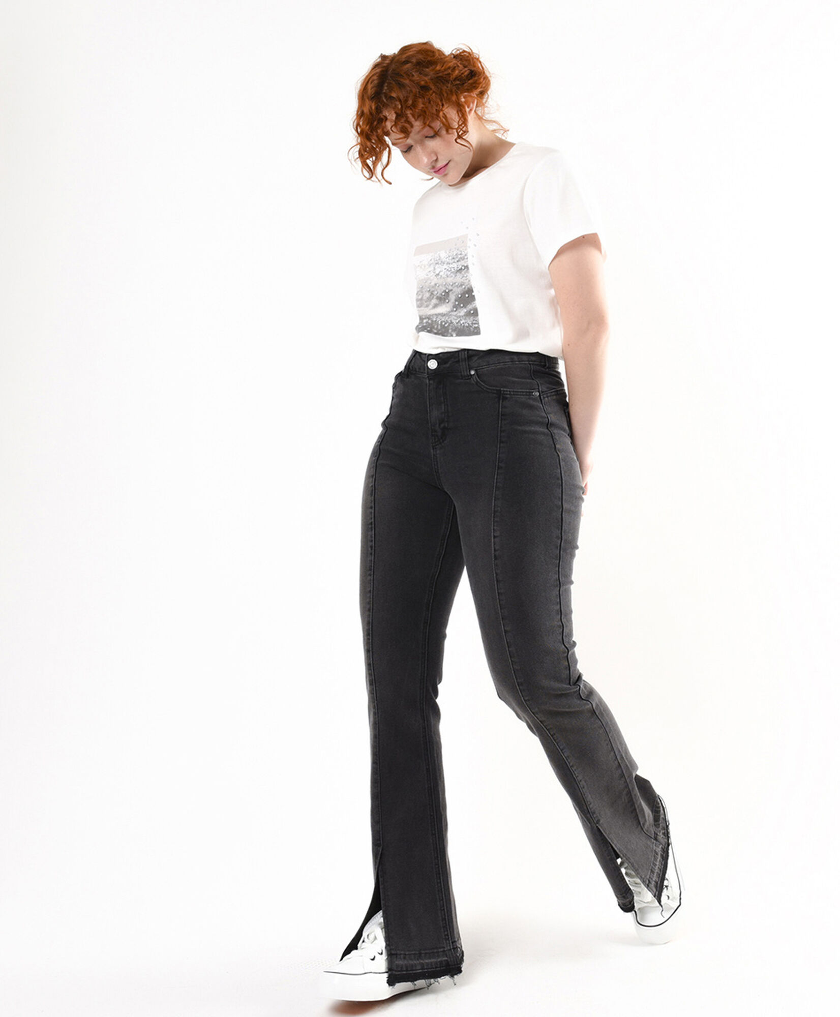 Jeans mujer costuras basta abierta flare Jeans mujer costuras basta abierta flare