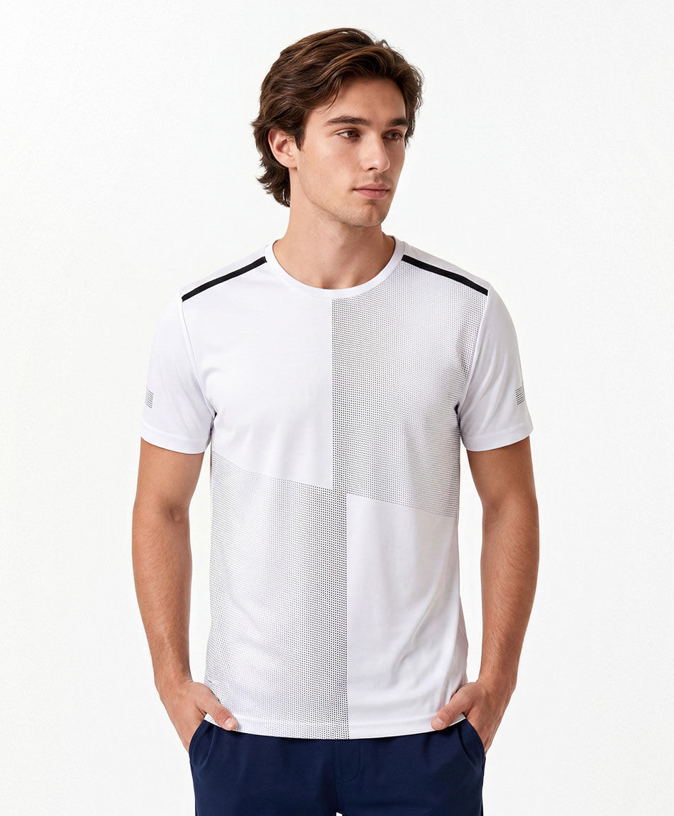 Polera deportiva hombre cuadros puntitos