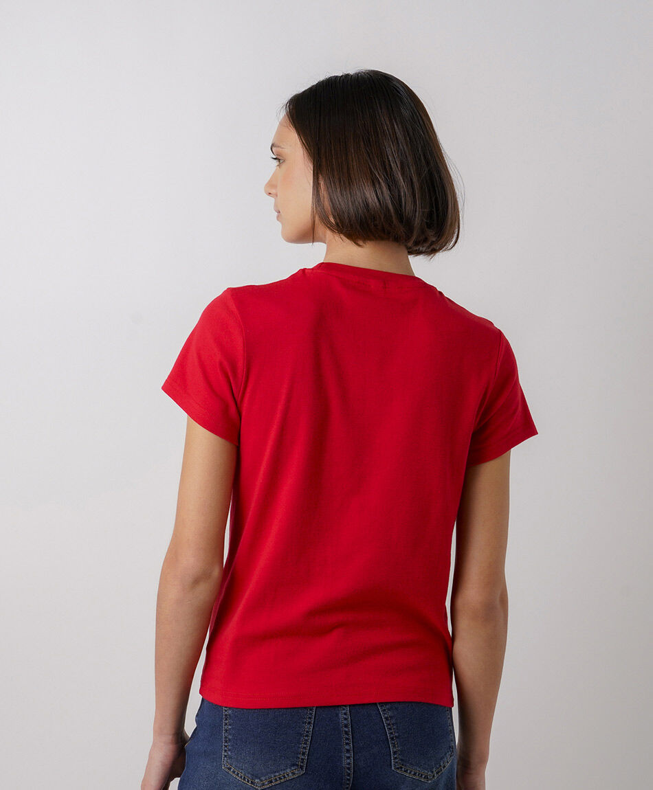 Polera mujer lisa cl&aacute;sica roja