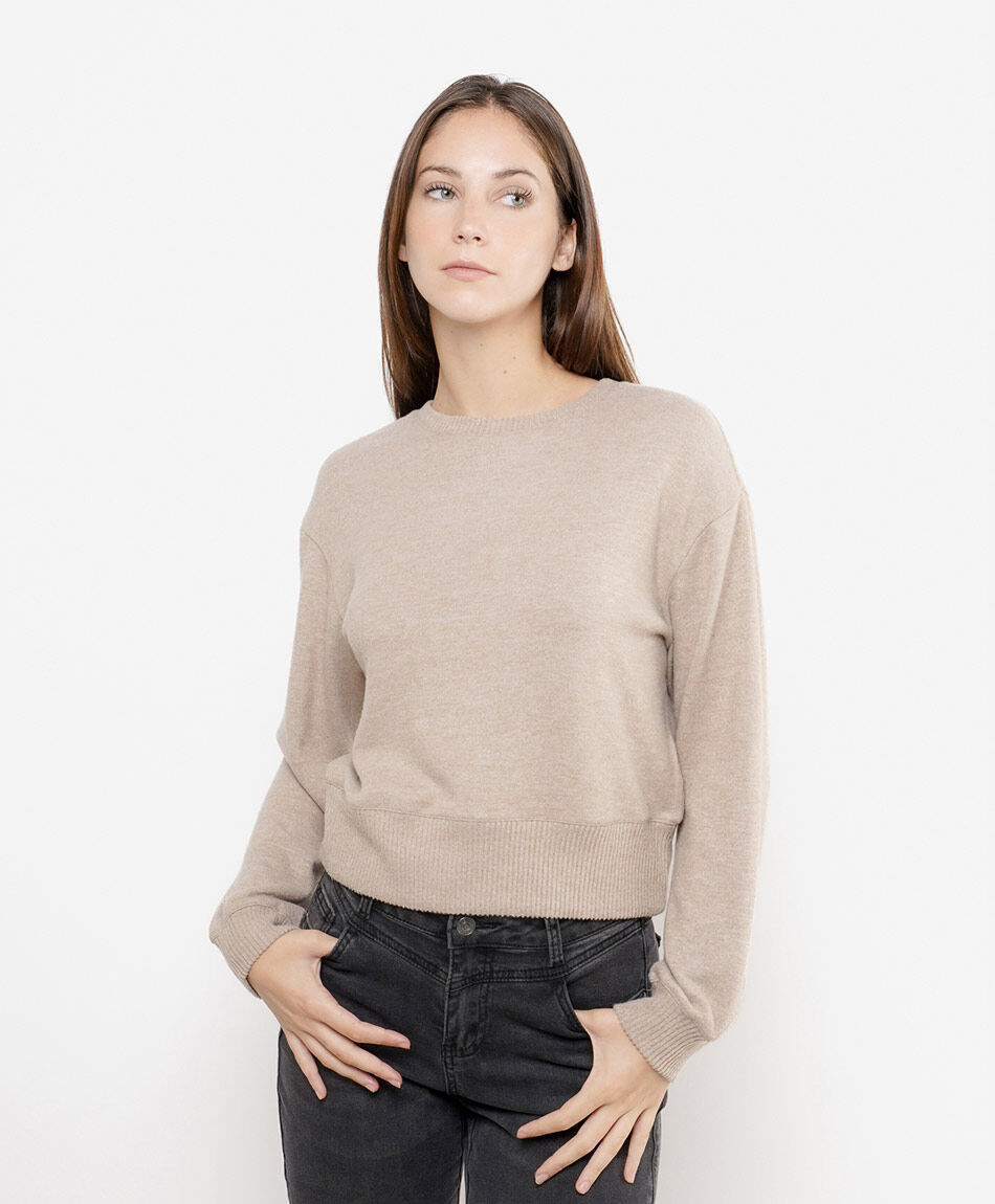 Polera mujer crop tejido