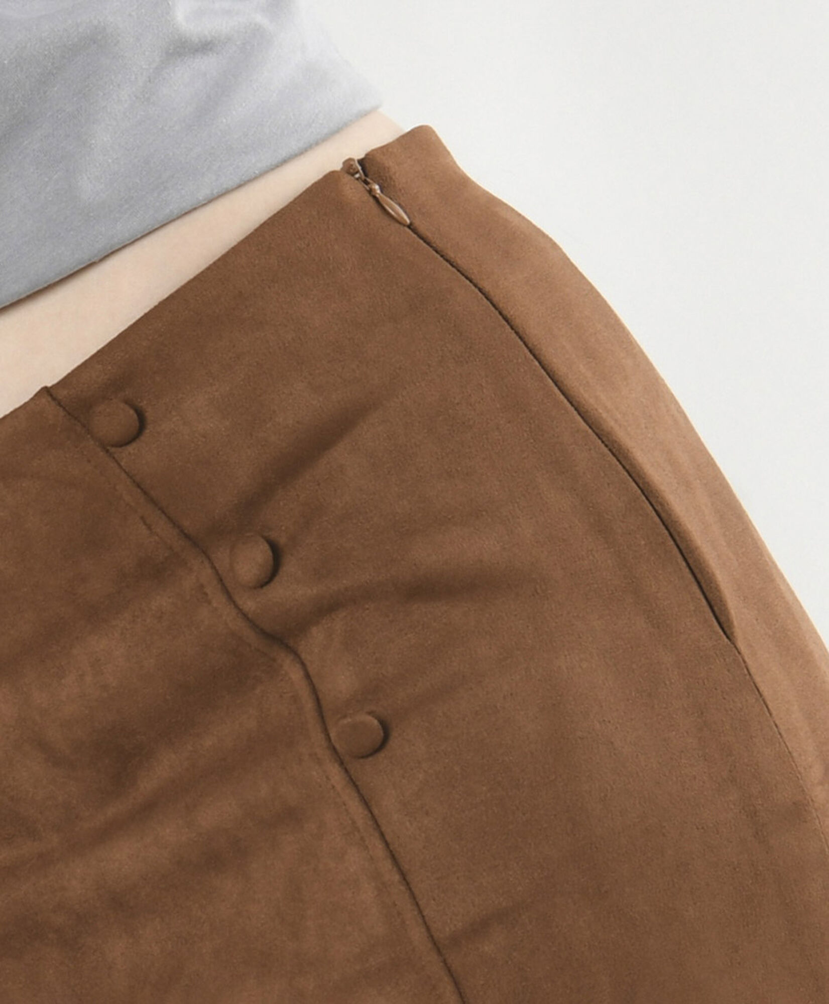 Mini falda mujer suede café Mini falda mujer suede café