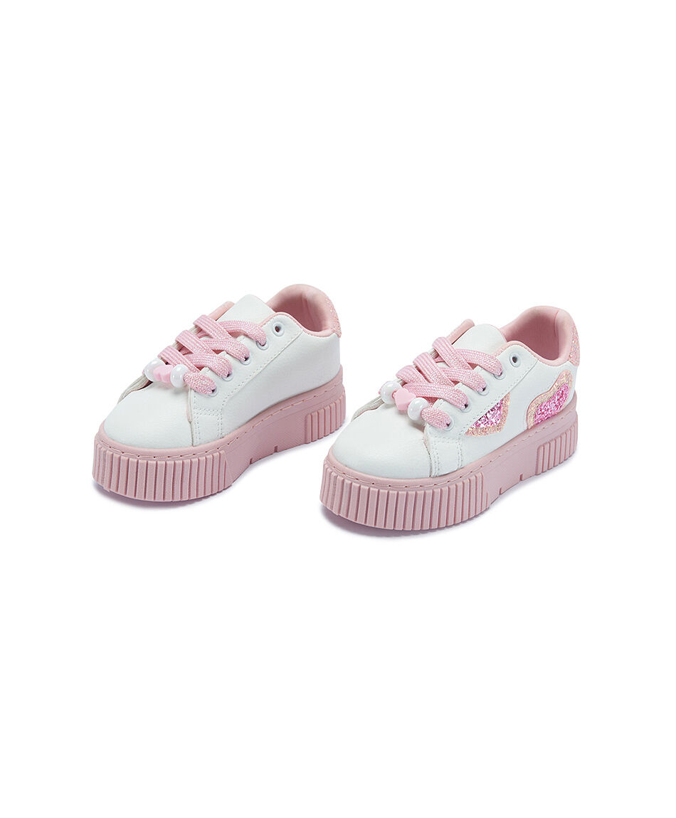 Zapatilla infantil (26 a 31) corazones rosa