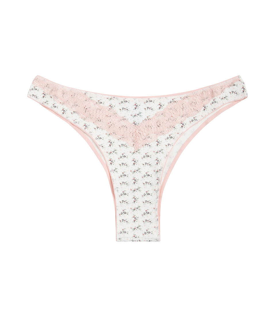 Tanga mujer algod&oacute;n mini florcitas